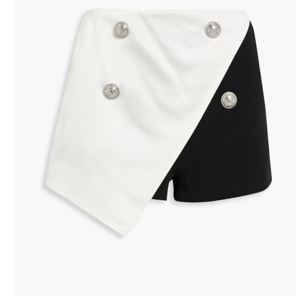 Balmain two tone crepe shorts
